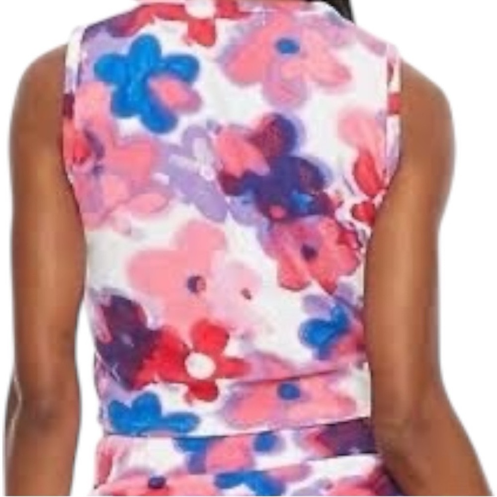 Juicy by Juicy Couture Sleeveless Terry Floral Crop Top - Picture 3 of 5